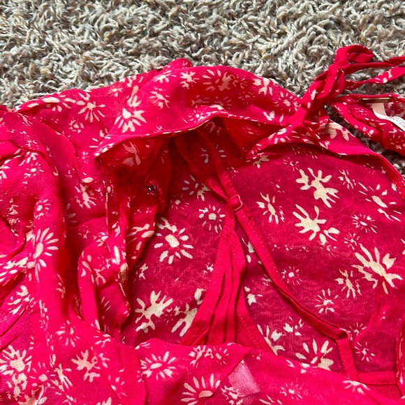 Free People Boho tiered Dress Raspberry Size small - Picture 5 of 9